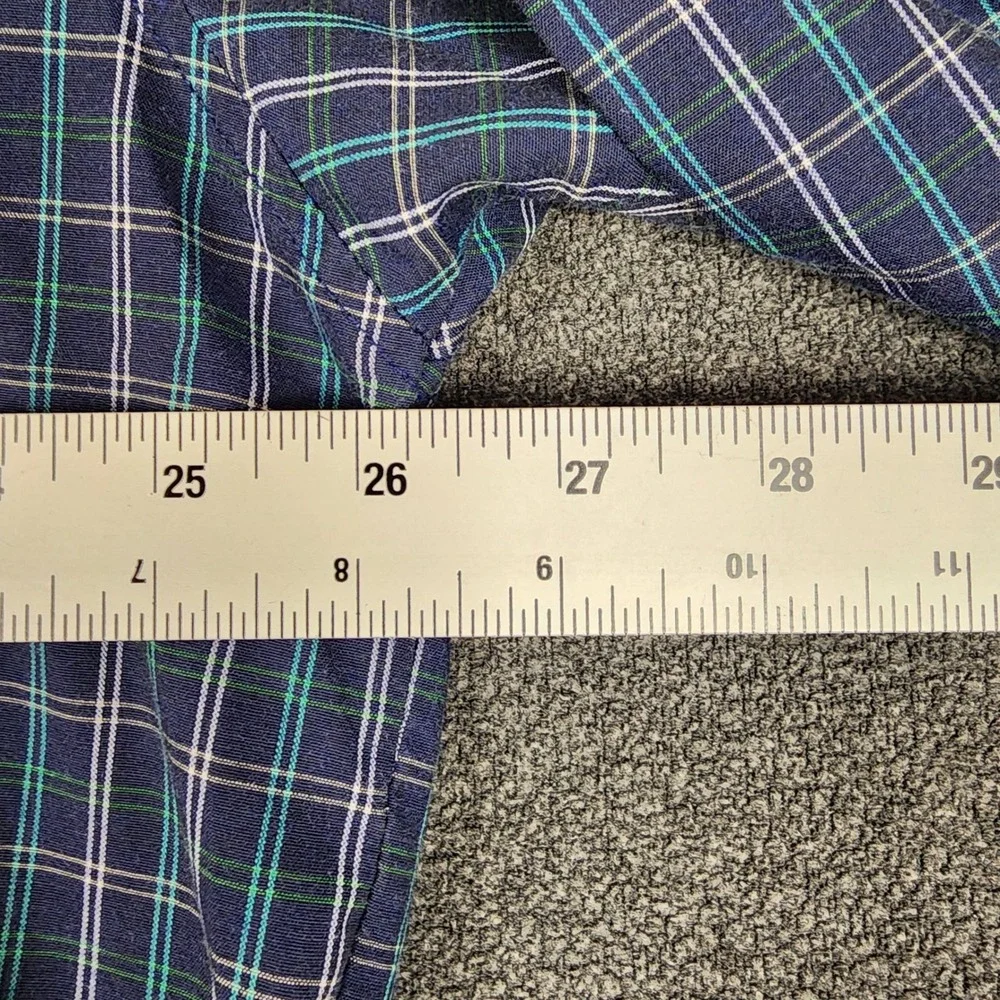 Polo Ralph Lauren Mens XXL Button Down Shirt Blue Green Plaid Long Sleeve Cotton